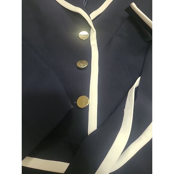 LESUIT SKIRT SUIT/NEW WITH TAG/SIZE 8P /RETAIL$240/NAVY /LINED/PETITE SUIT - Picture 6 of 10